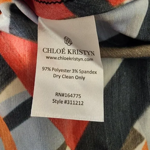Chloe Kristyn Le Trait Nina Slip Dress NWT Blue and Red Med