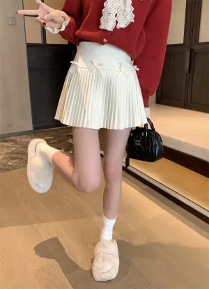 Coquette high-waist A-line skirt woolen skirt