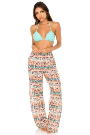 COSITA BUENA - Wavey Triangle Top & Split Side Wide Leg Pant • Agua Dulce