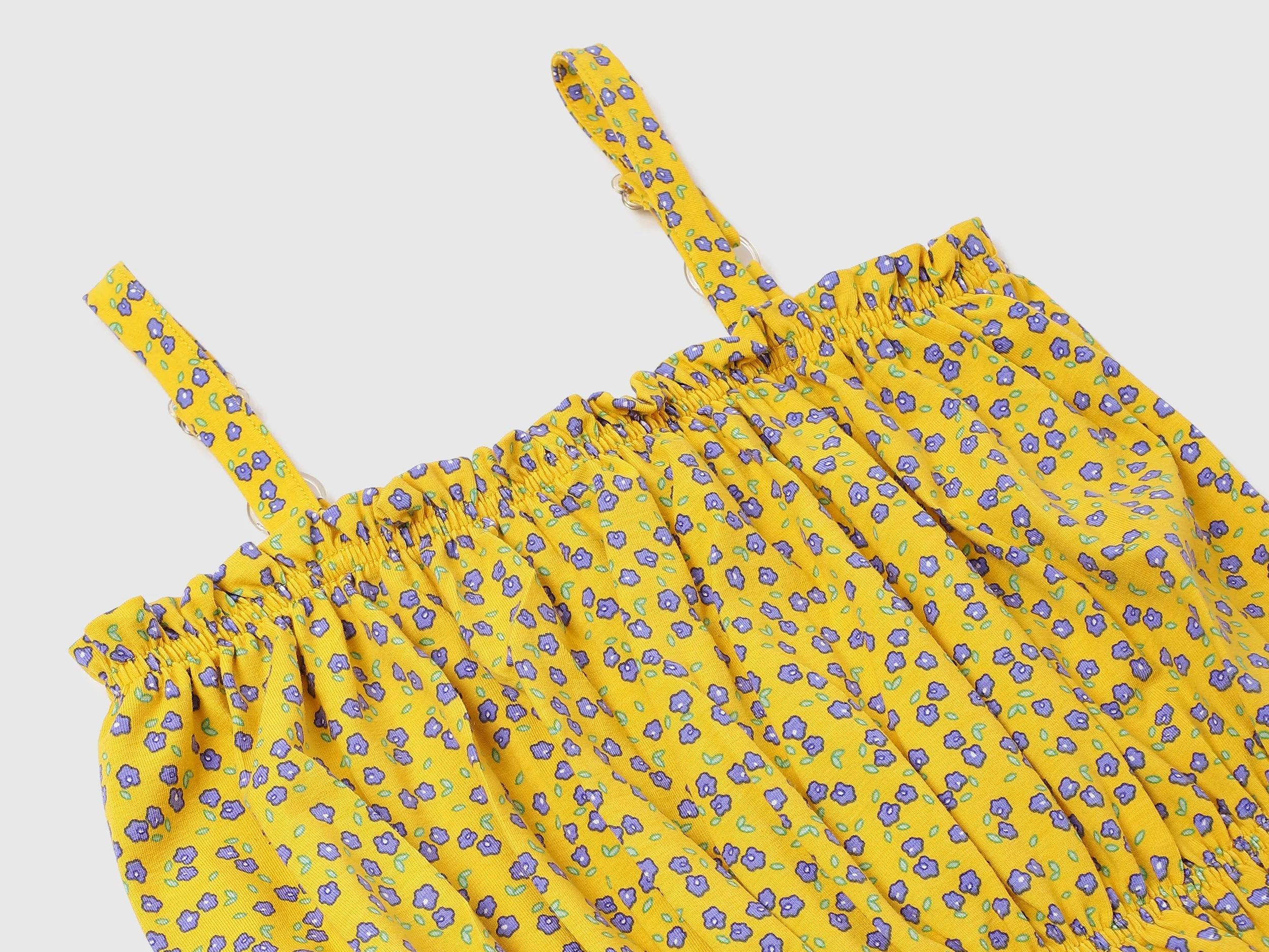 Cotton Blend Printed Shoulder Strap Girls Tops