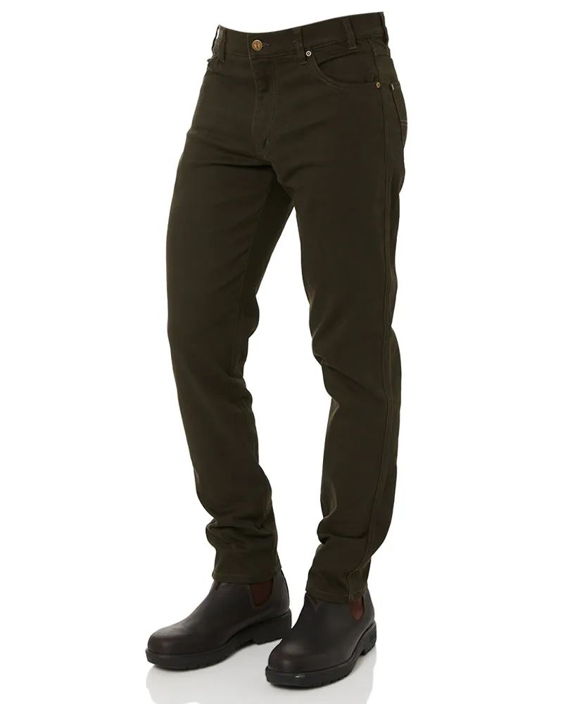 Cotton Stretch Jeans - Moss
