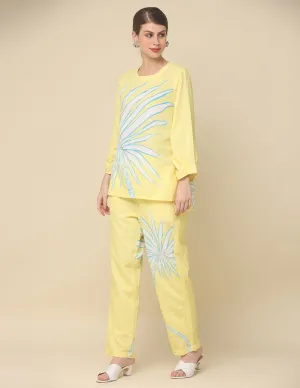 Cotton Yellow Printed Co-Ord Set