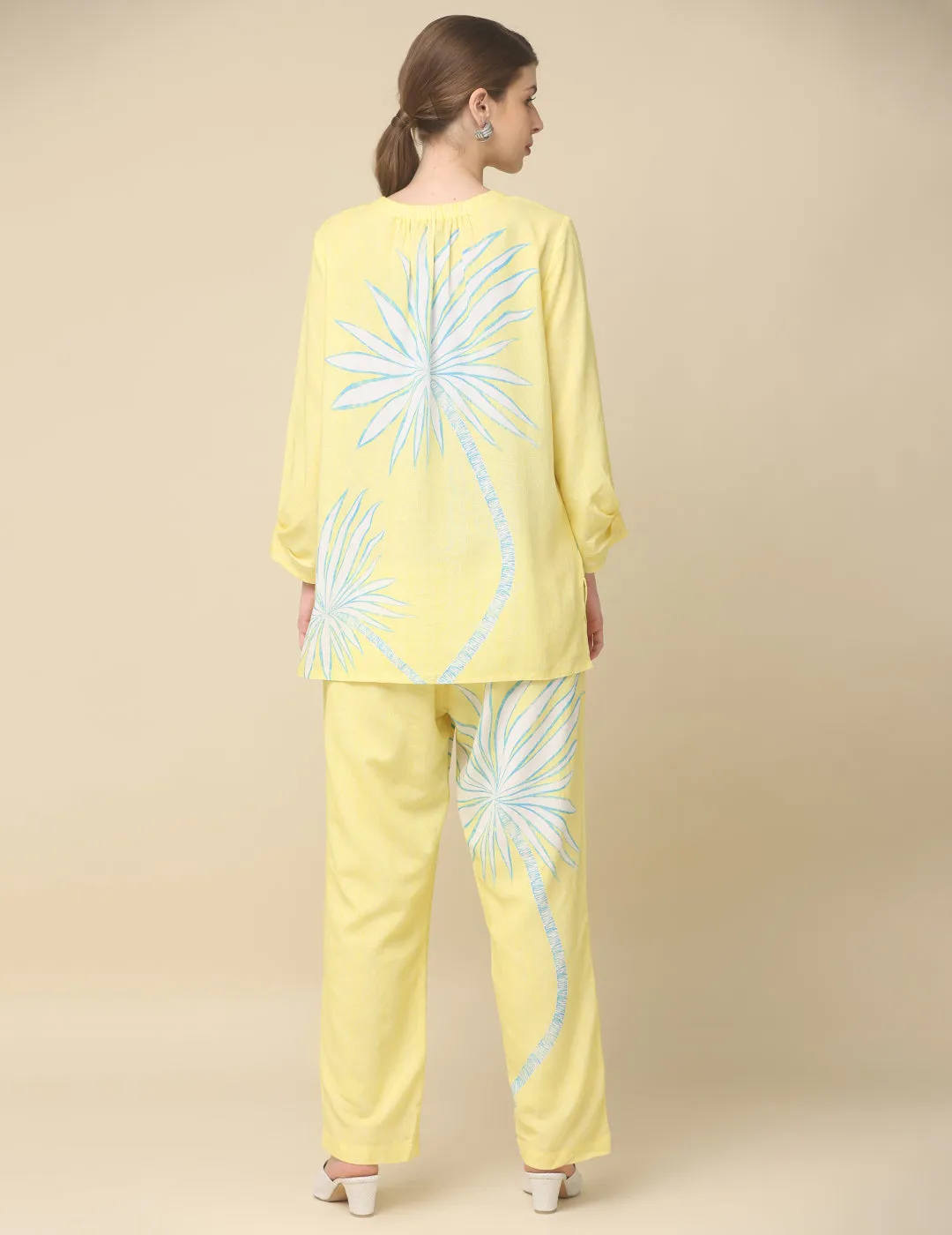 Cotton Yellow Printed Co-Ord Set