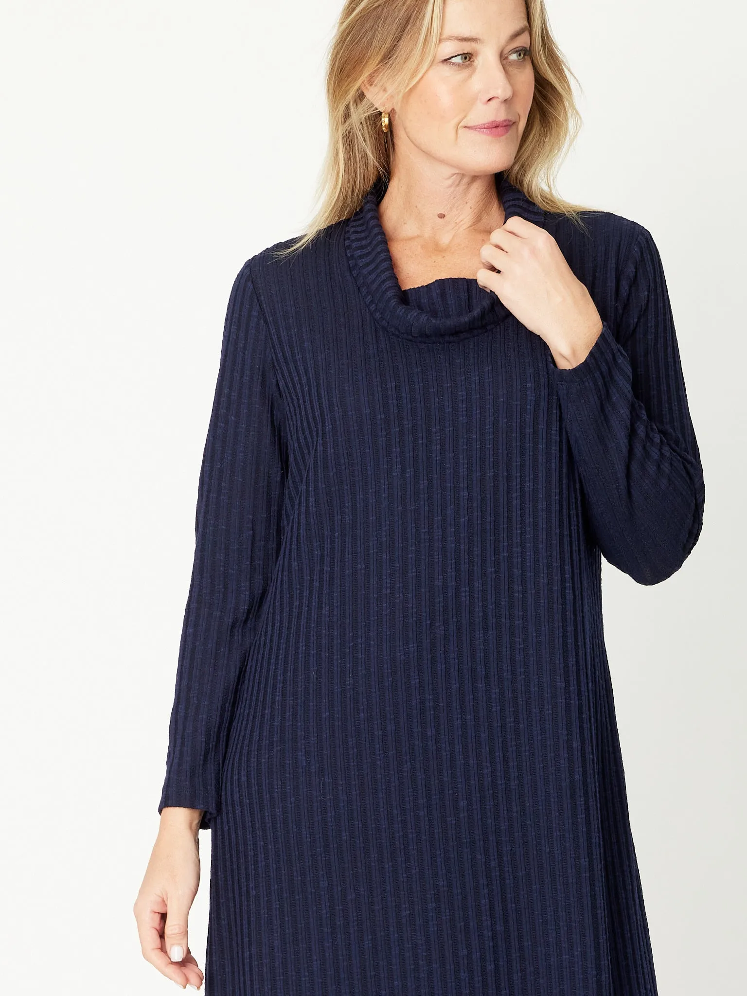 Cowl Shift Dress - 31033 - Navy