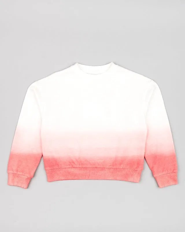 Cream & Pink Ombre Cropped Sweatshirt