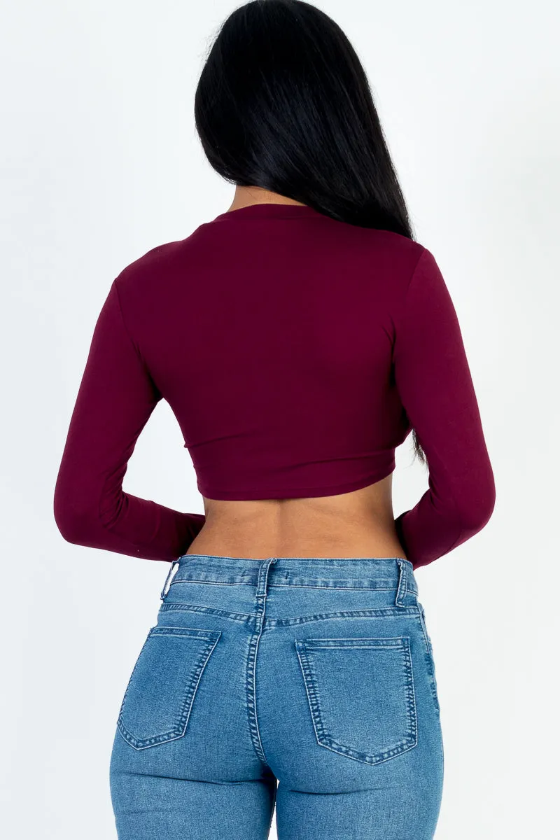 Crew Neck Long Sleeve Cropped Top