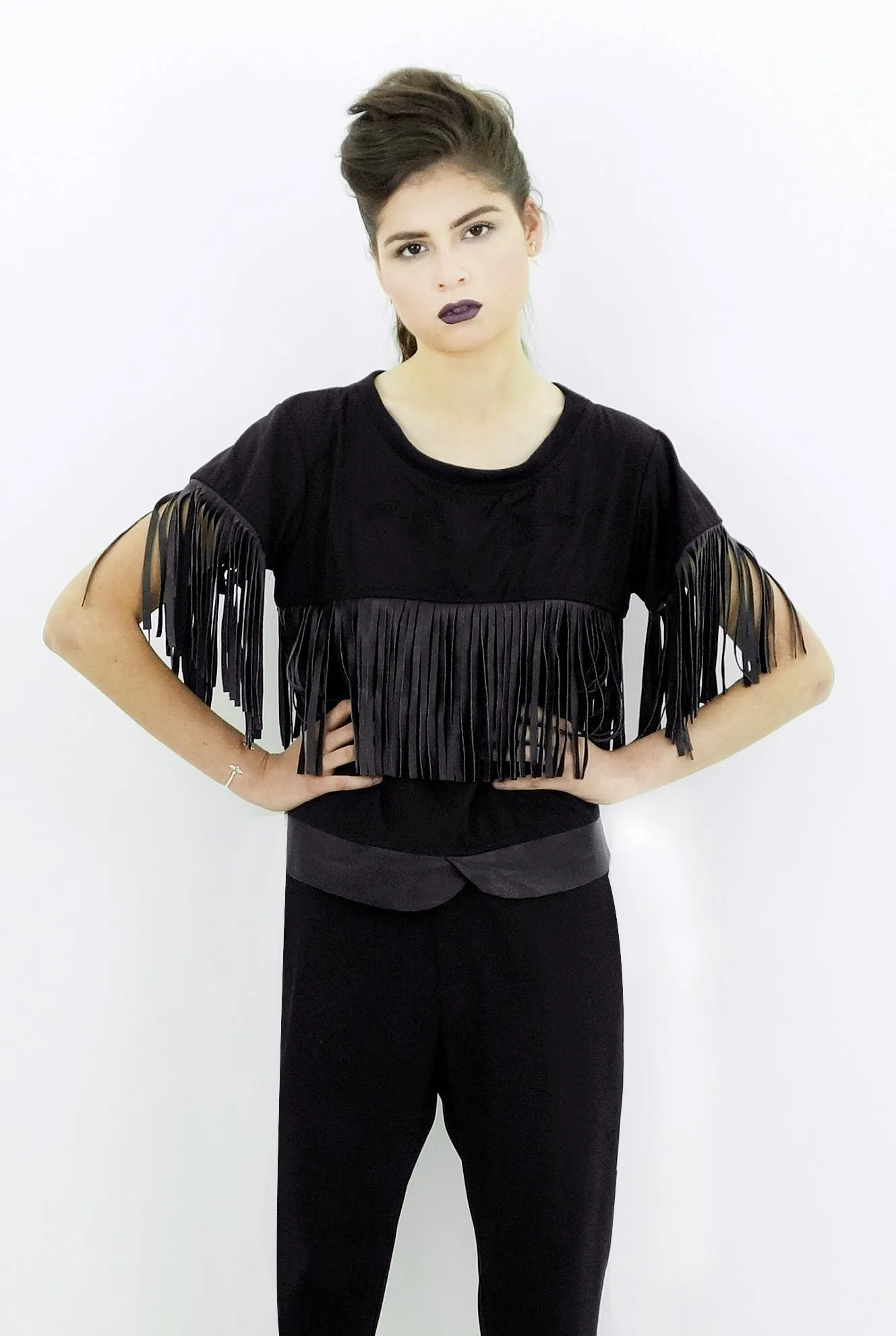 CROP TOP CON FLECOS
