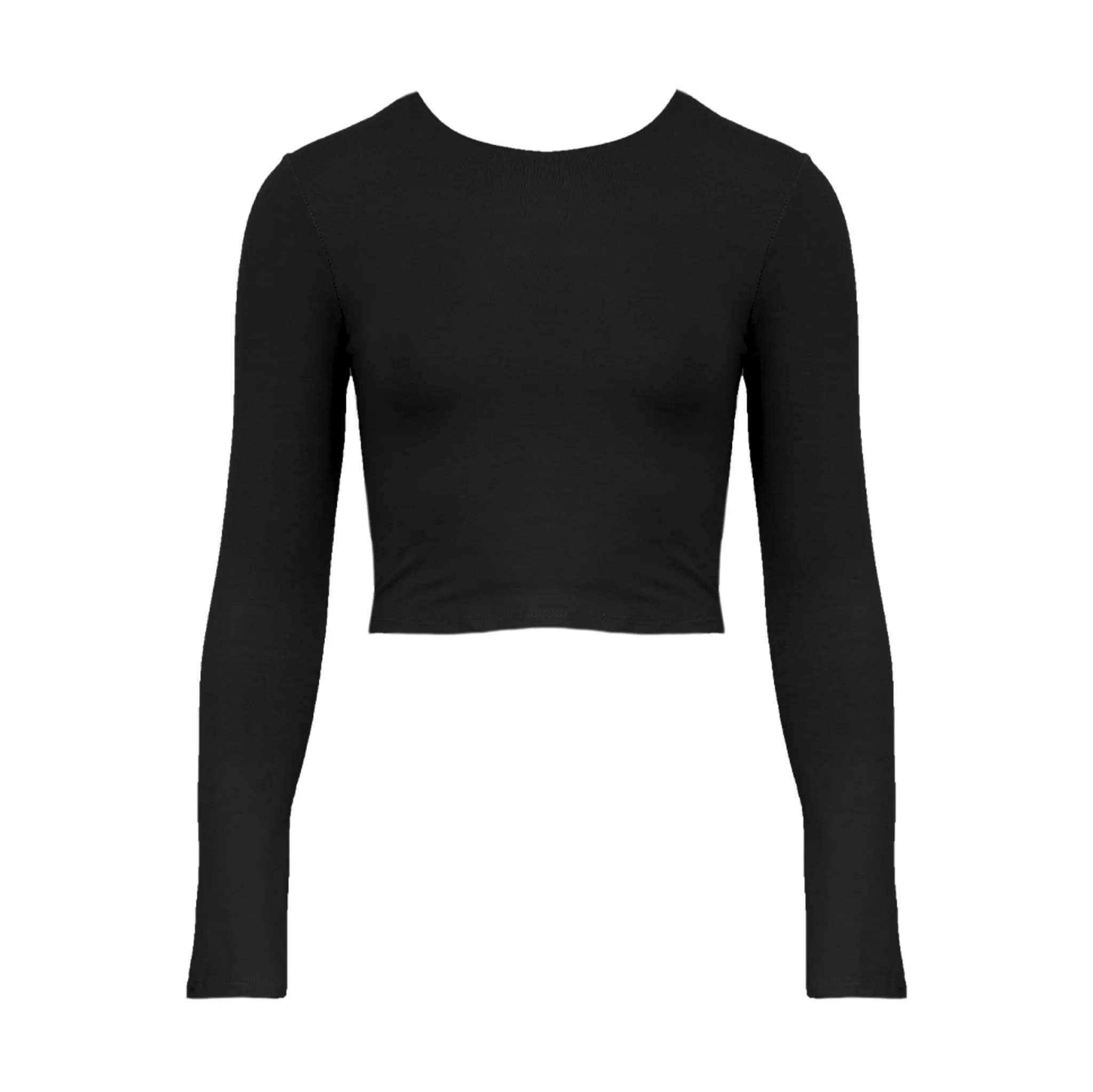 Crop top zwart met lange mouwen - Leela