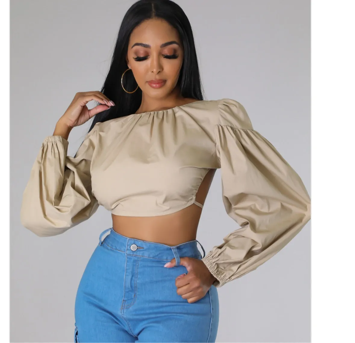 CROPPED BACKLESS TOP