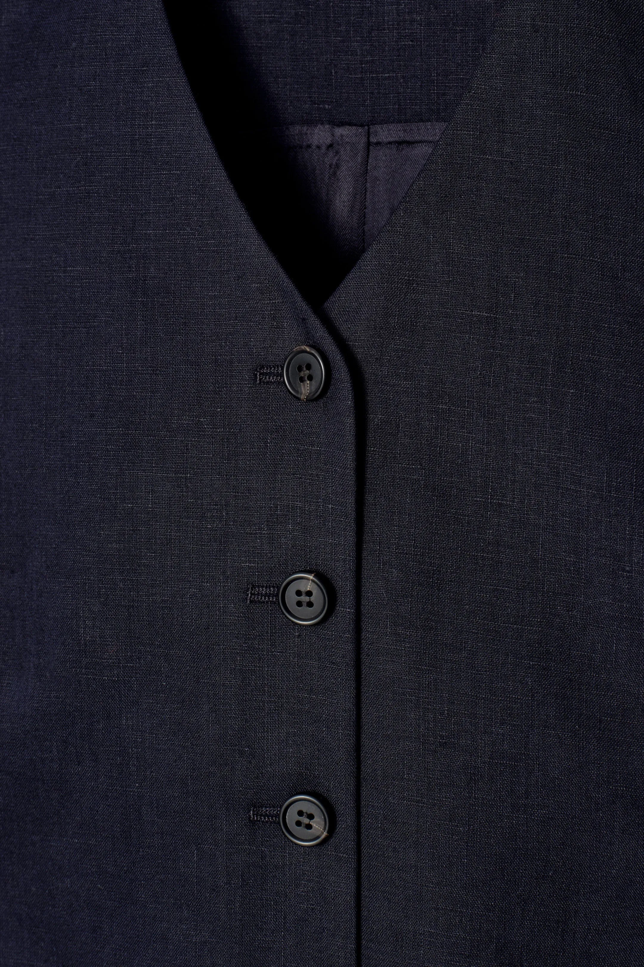 Cropped linen waistcoat - navy