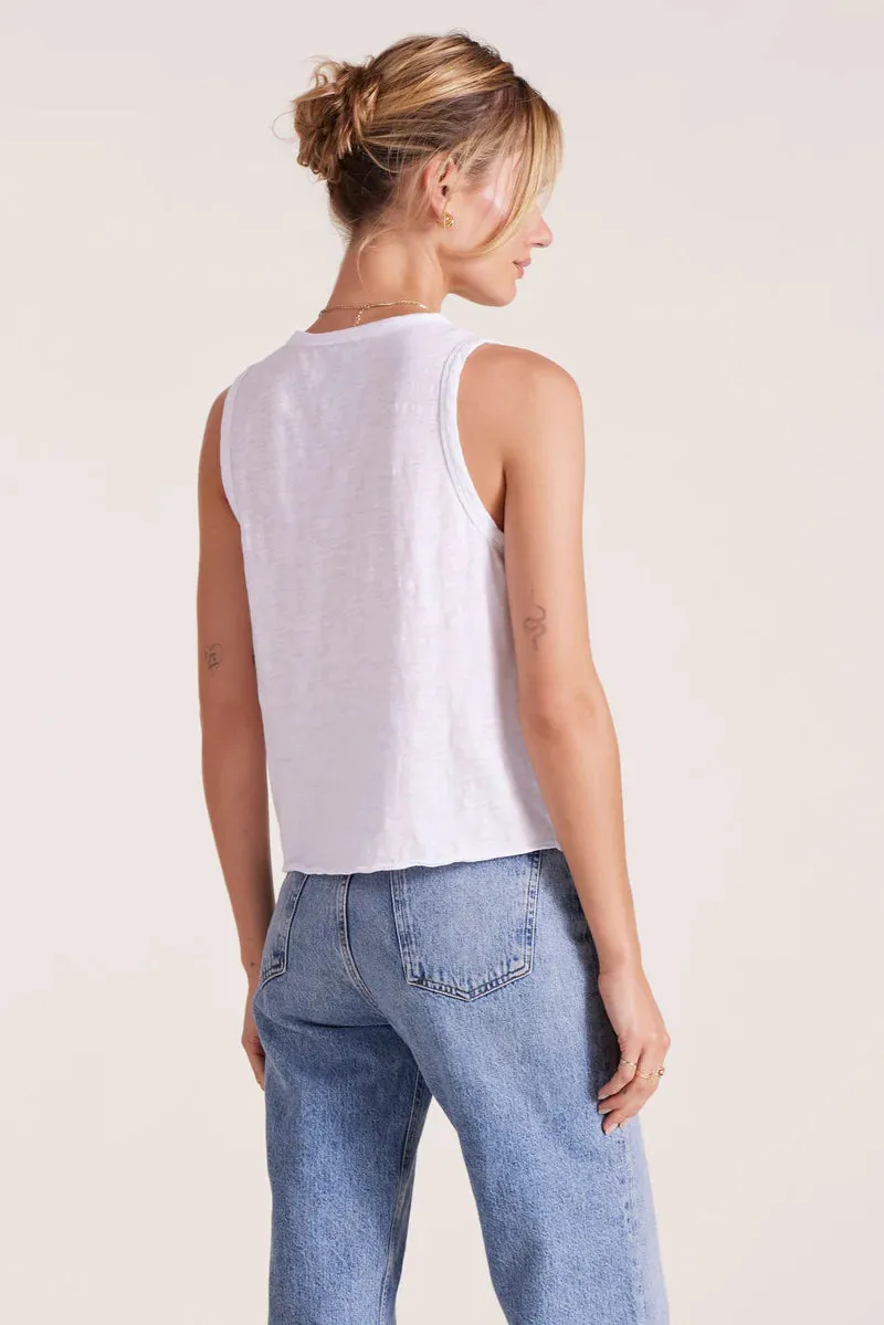 CROPPED RAW EDGE SNAP TANK