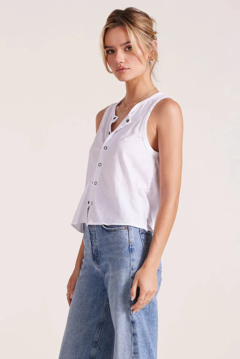 CROPPED RAW EDGE SNAP TANK