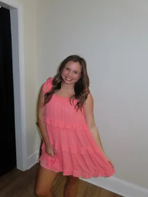 Crushing It Coral Mini Dress