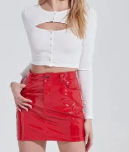 Cut Out Front Snap Button Detail Cropped Long Sleeve