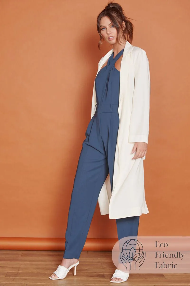 Dali Cream Longline Lightweight Coat