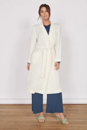 Dali Cream Longline Lightweight Coat