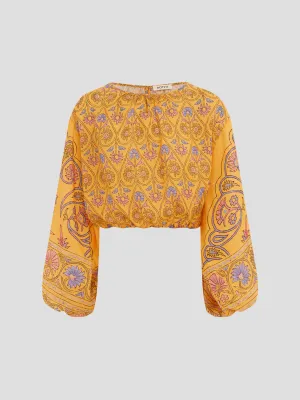 Darjeeling Full Sleeve Crop Top
