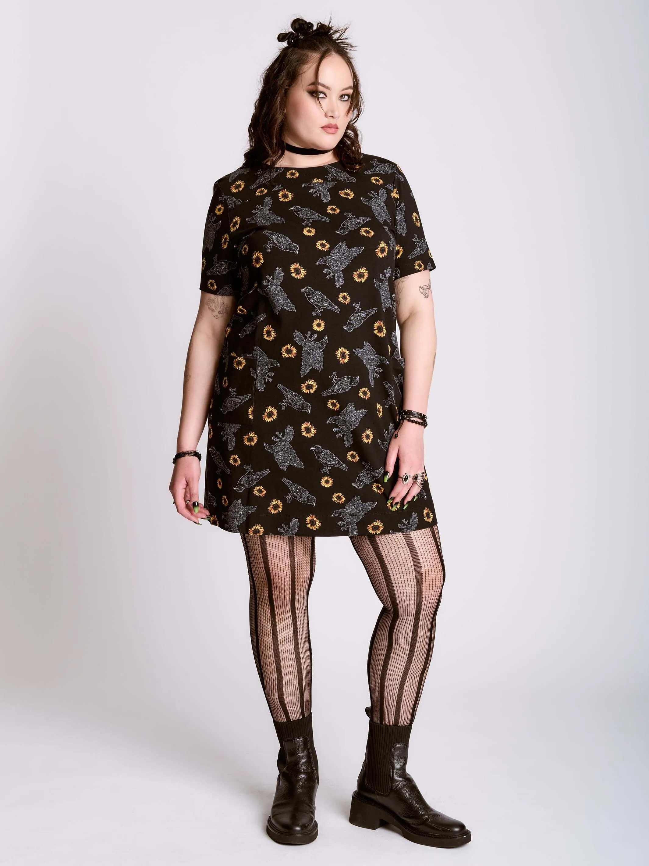 Dark Sunflower Shift Dress