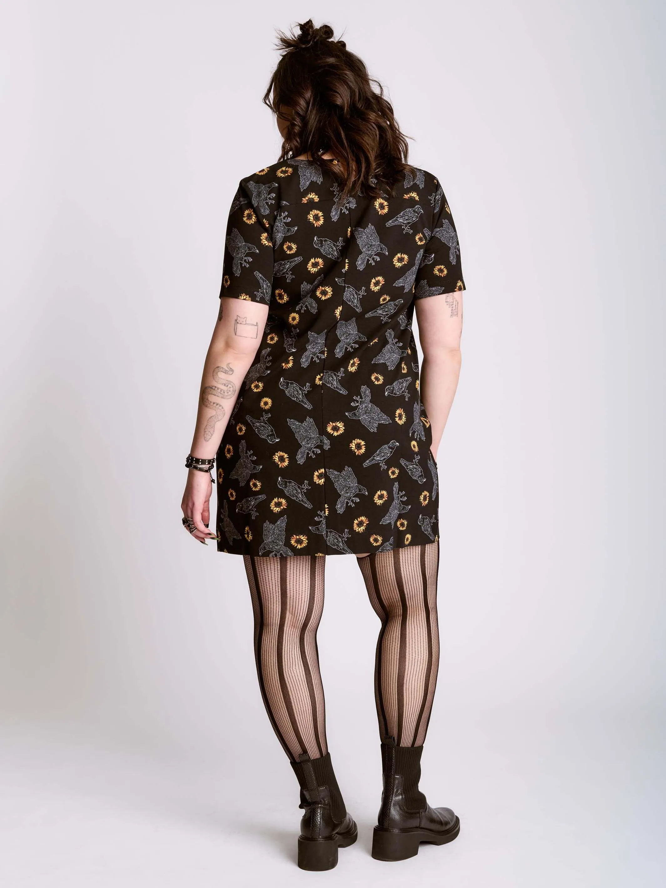 Dark Sunflower Shift Dress