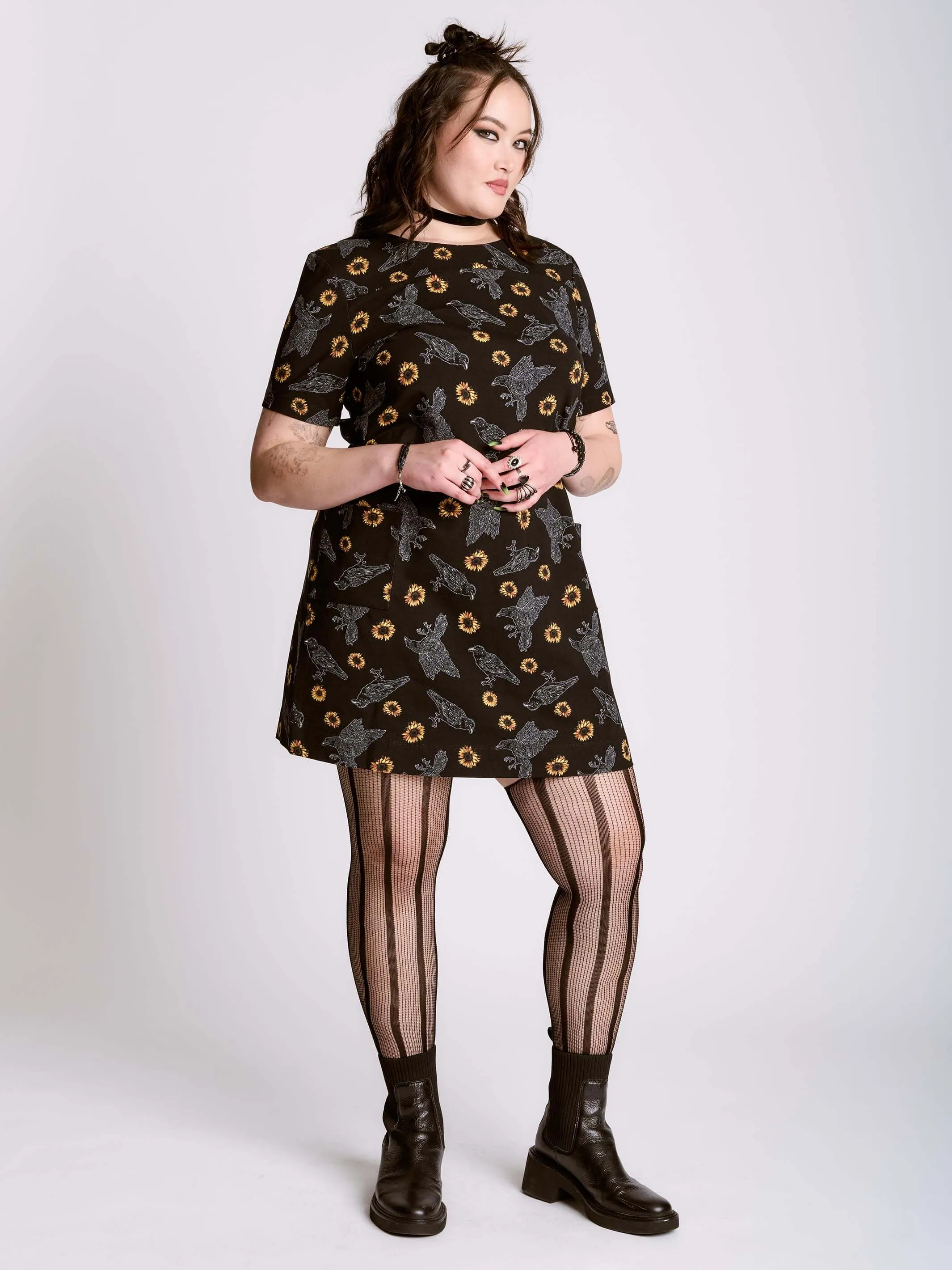 Dark Sunflower Shift Dress
