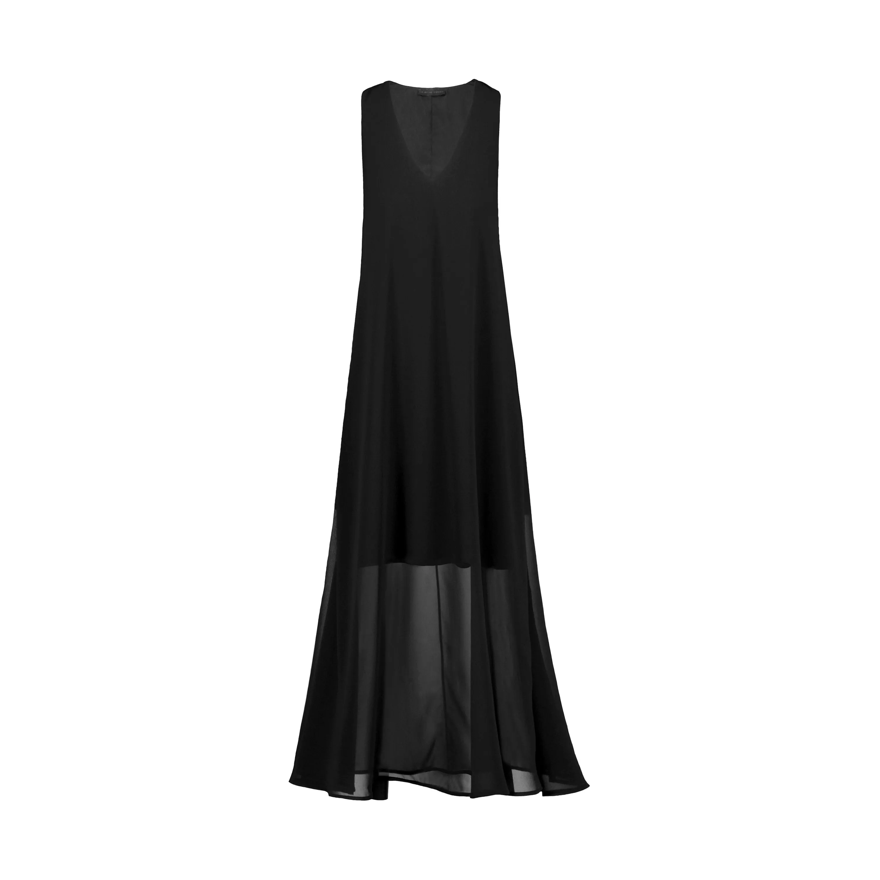 Deep-V Chiffon Overlay Dress