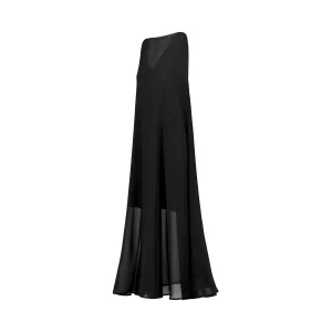Deep-V Chiffon Overlay Dress