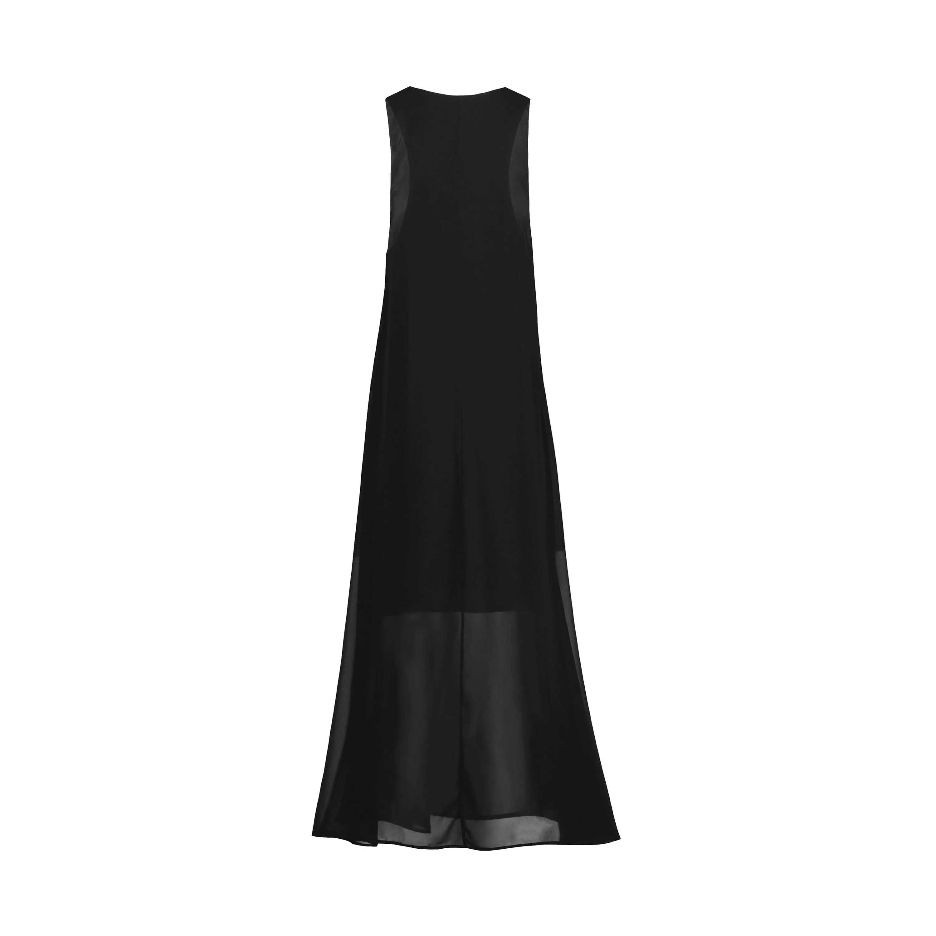 Deep-V Chiffon Overlay Dress