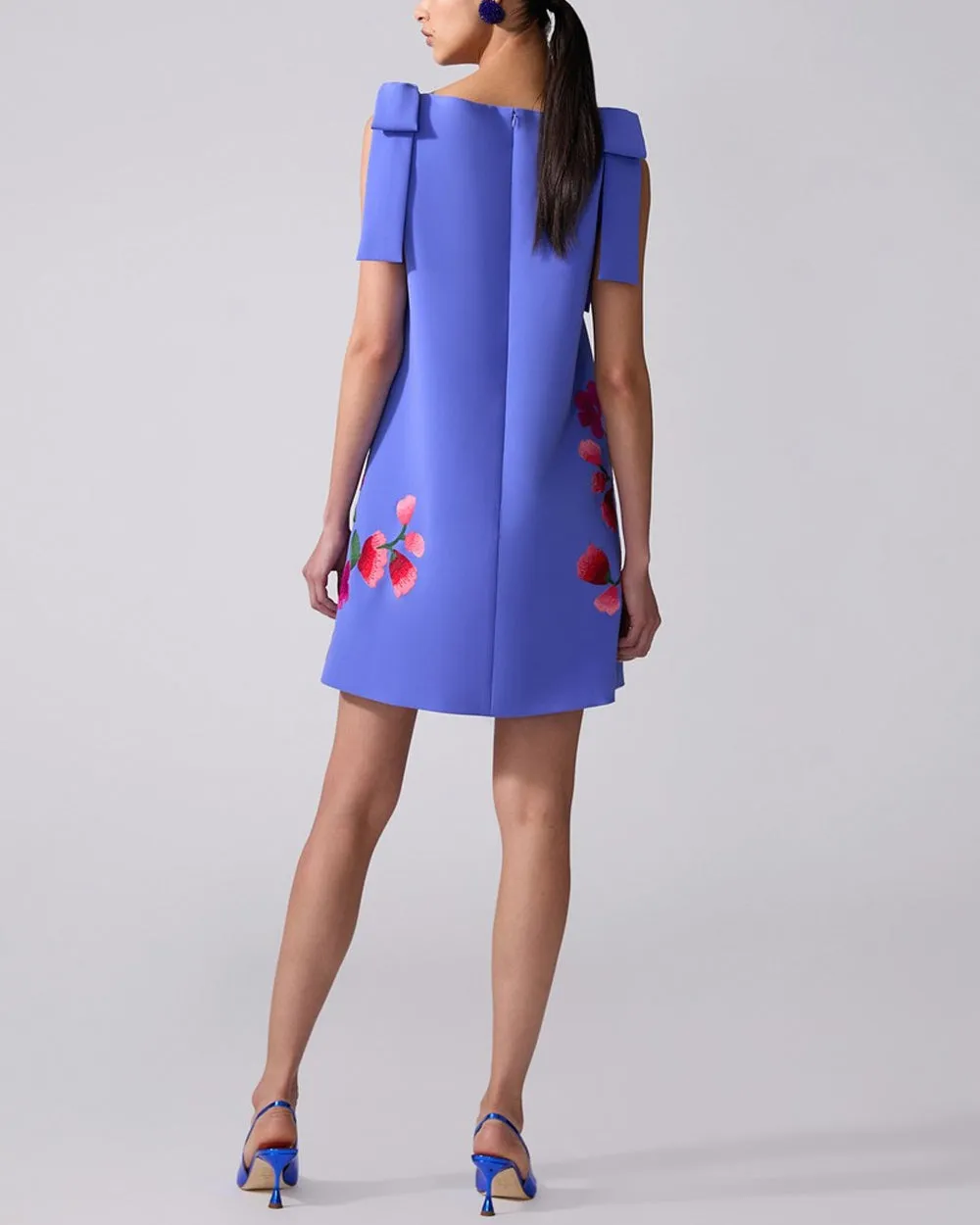 Delphinium Embroidered Shift Mini Dress