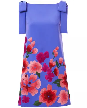 Delphinium Embroidered Shift Mini Dress