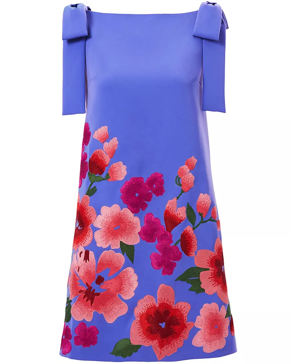 Delphinium Embroidered Shift Mini Dress