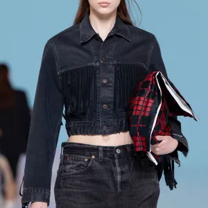 Denim Jacket Short Fringe