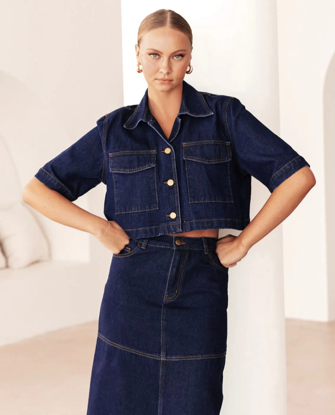 Dexter Cropped Denim Shirt
