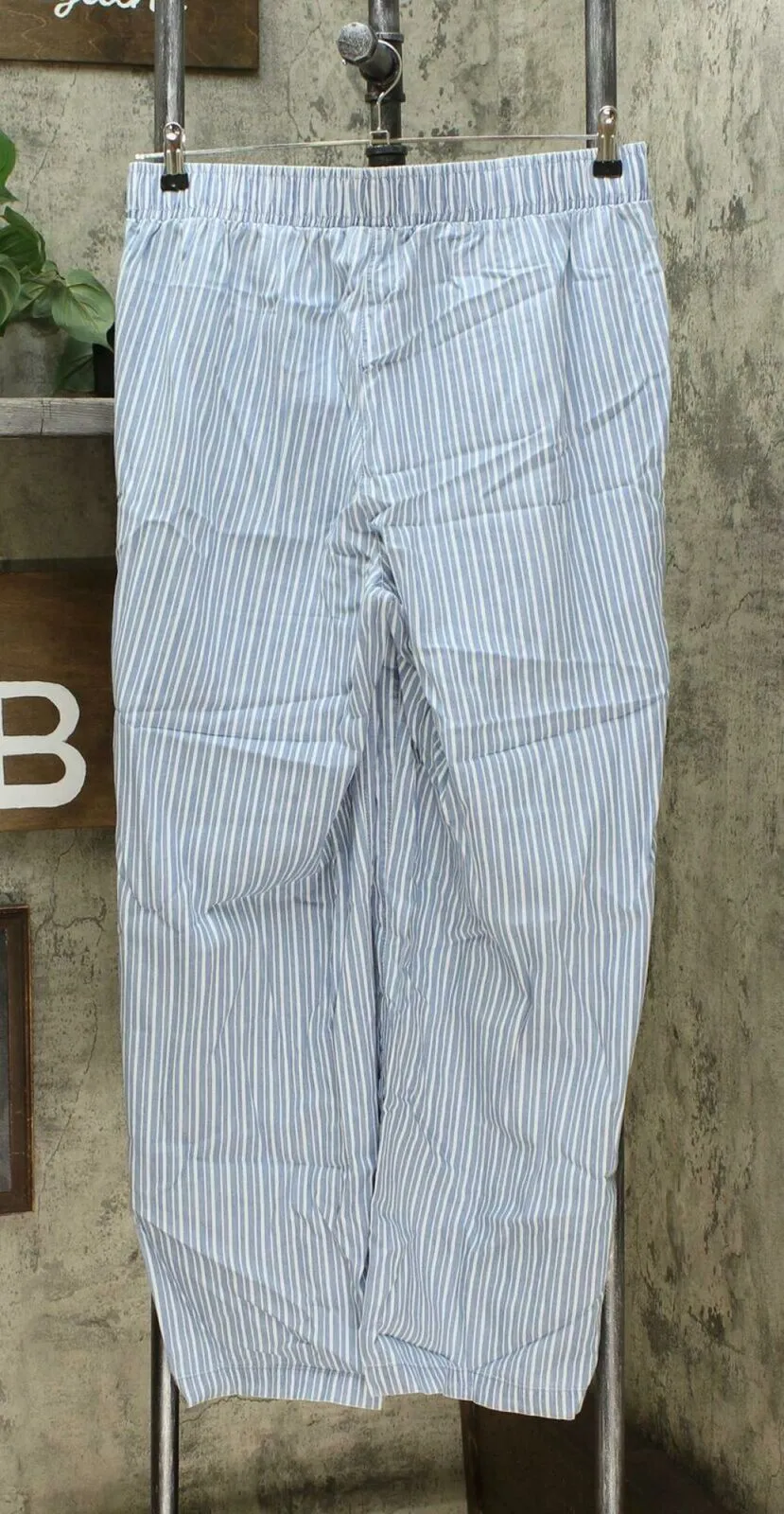 DG2 by Diane Gilman SoftCell Wide Leg Pants Chambray Stripe Large
