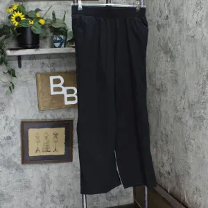 DG2 by Diane Gilman Twill Pull On Straight Leg Elastic Waist Pants Black M