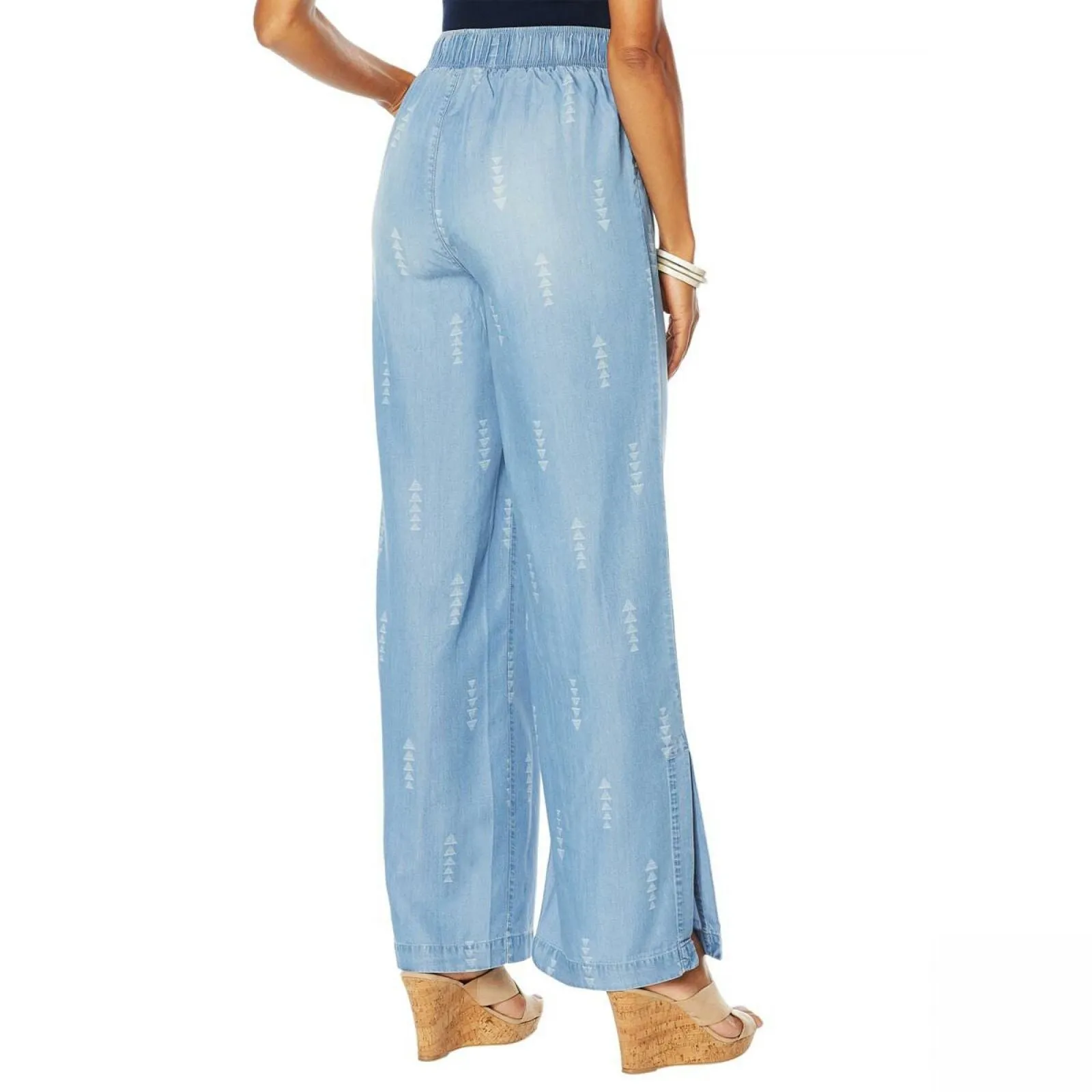 DG2 by Diane Gilman Women's Side Slit Wide Leg Pants