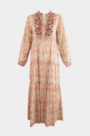 Didi Midi Dress in Clavel Rose