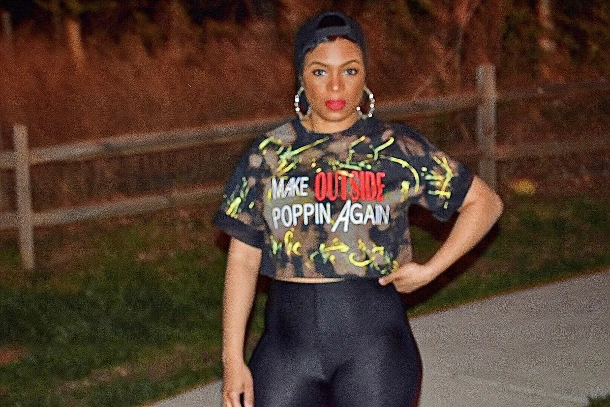 Distressed "Make OUTSIDE POPPIN Again" Top