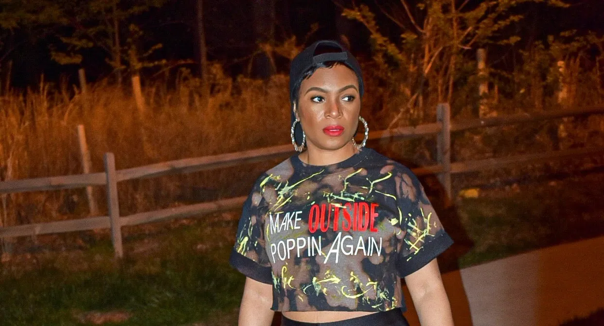 Distressed "Make OUTSIDE POPPIN Again" Top
