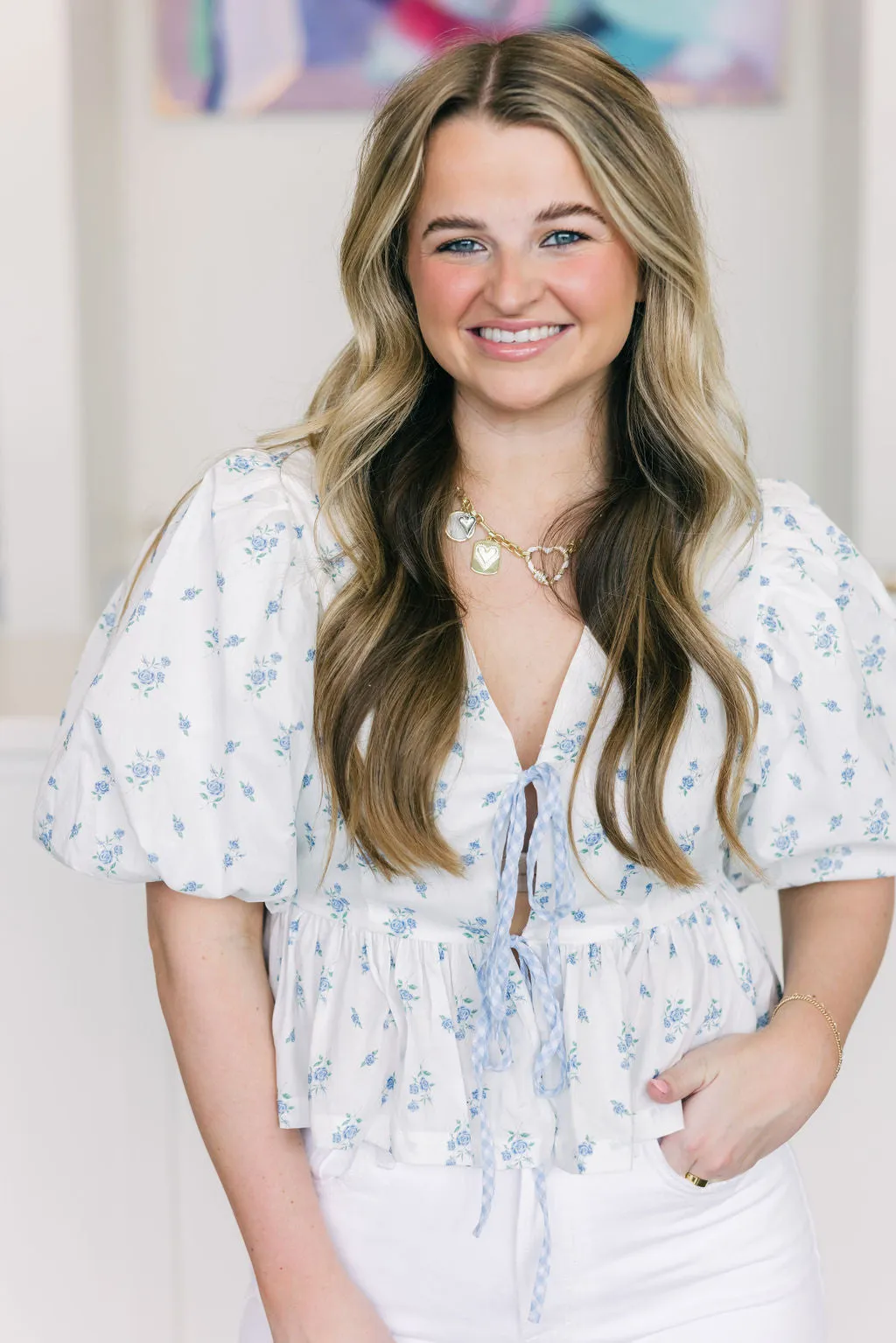 Ditzy Floral Bow Top