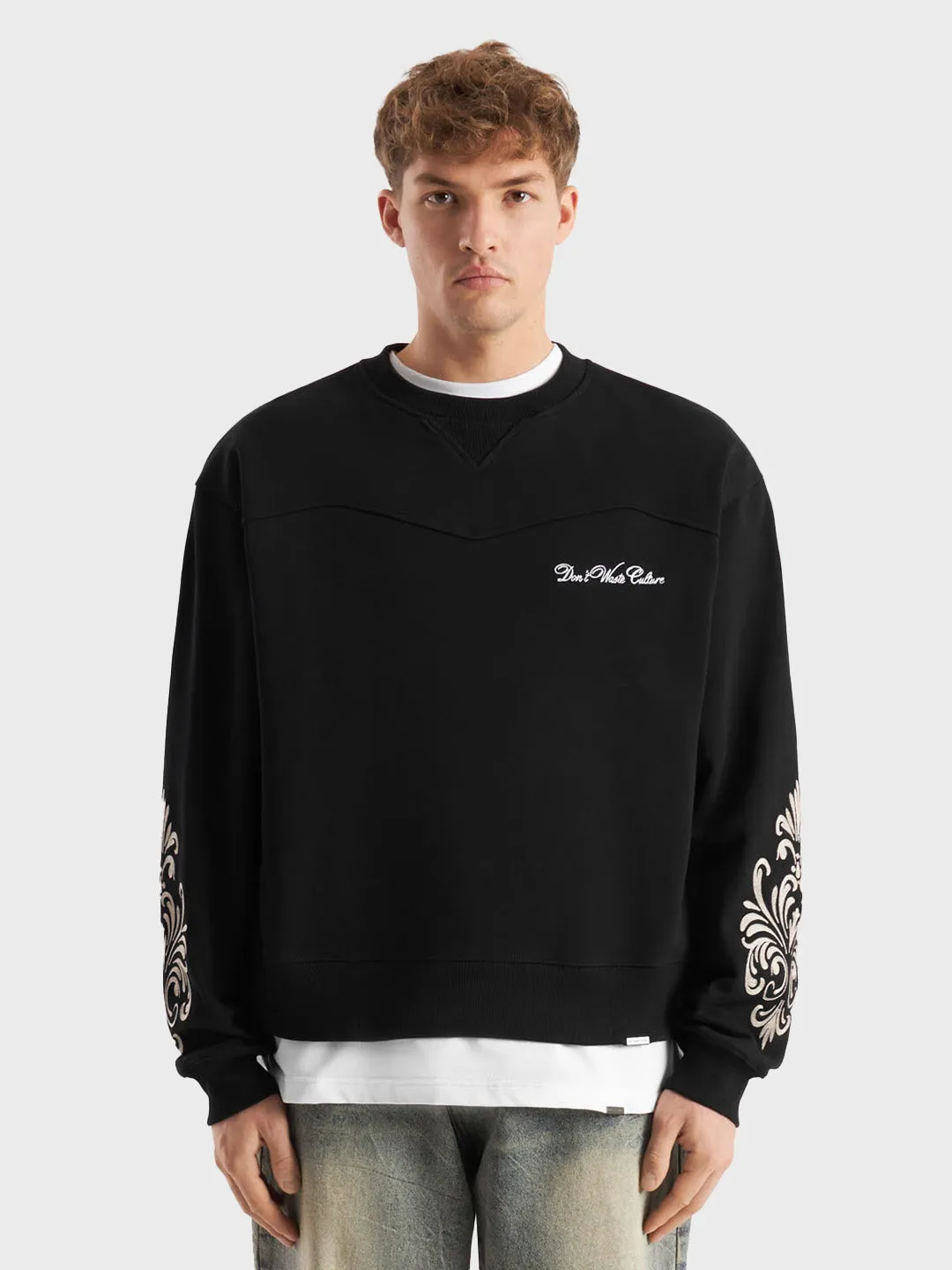 Don't Waste Culture Gravien Crewneck Sweatshirt | Black