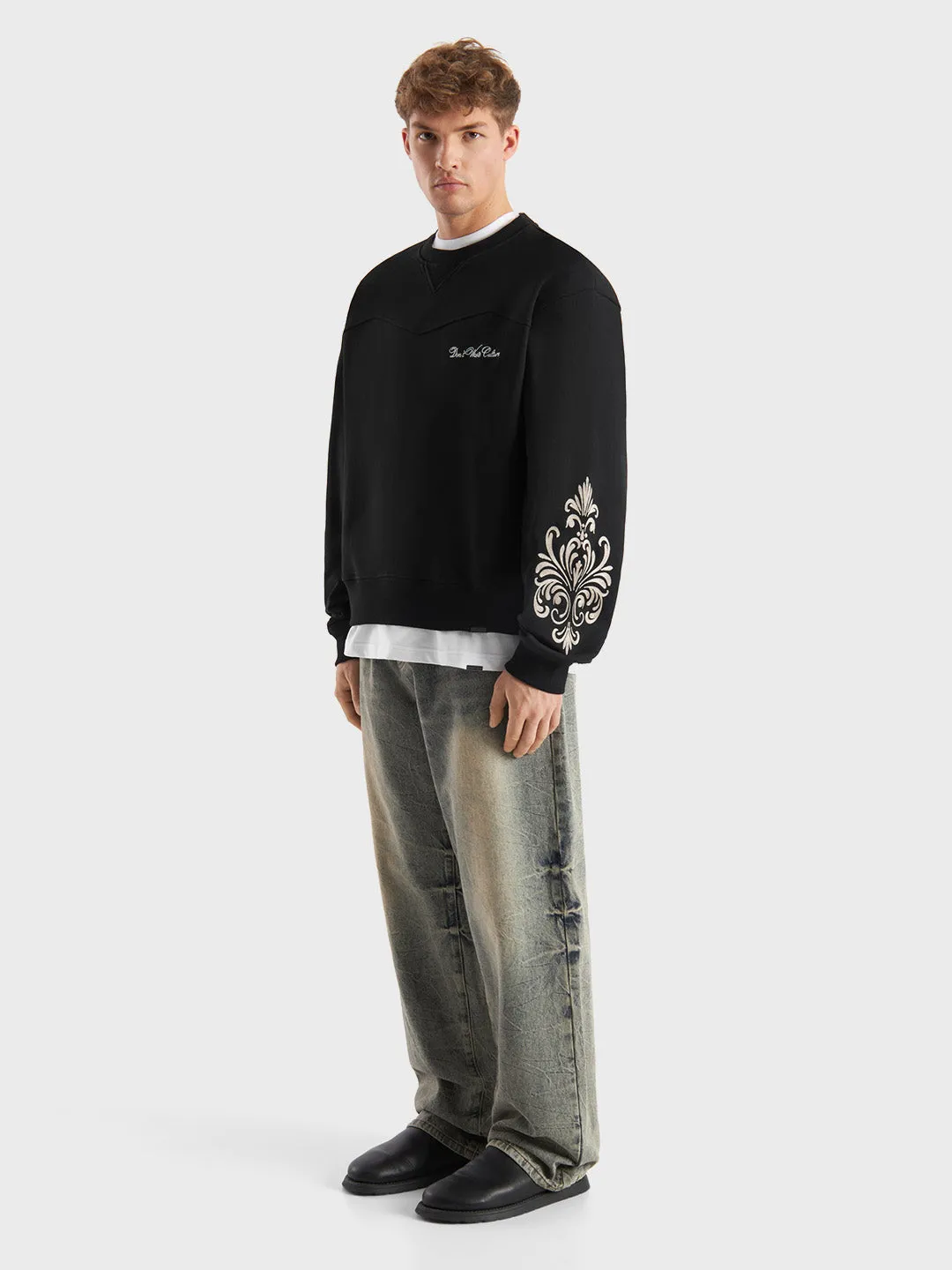 Don't Waste Culture Gravien Crewneck Sweatshirt | Black
