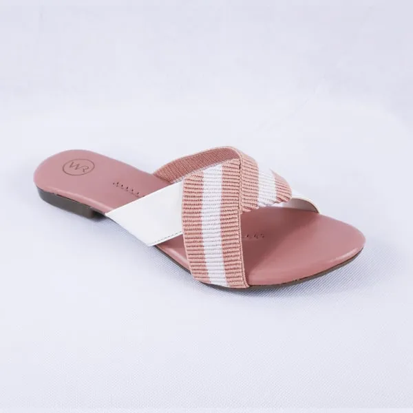 Dorthy Patent White and Pink Slides