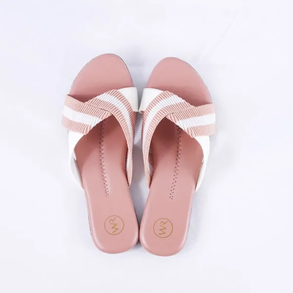 Dorthy Patent White and Pink Slides