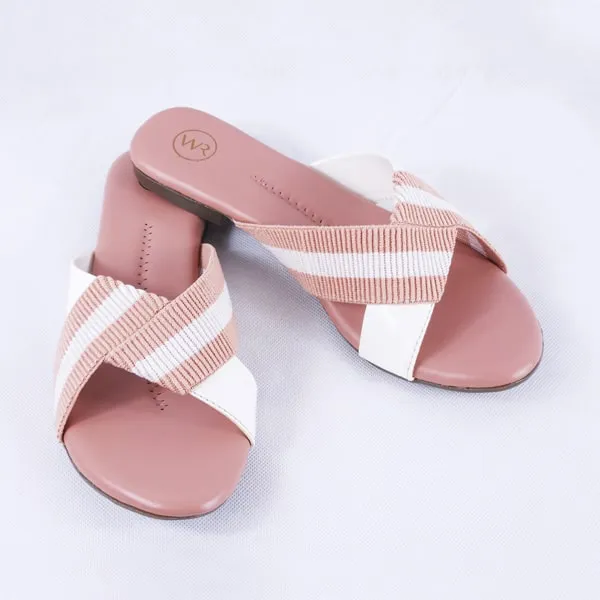Dorthy Patent White and Pink Slides