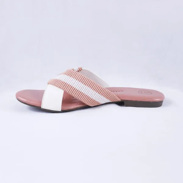 Dorthy Patent White and Pink Slides