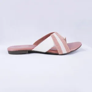 Dorthy Patent White and Pink Slides