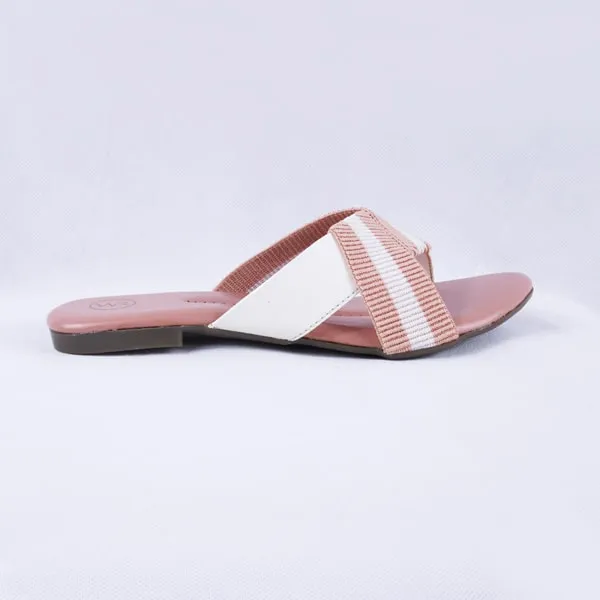 Dorthy Patent White and Pink Slides