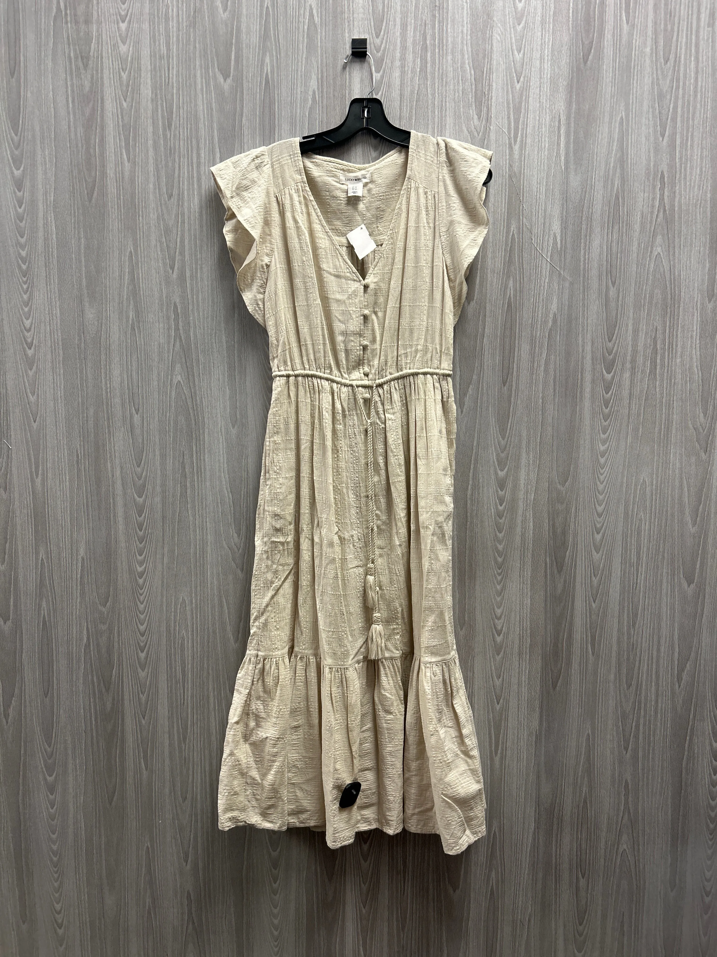 Dress Casual Midi By Lucky Brand In Beige, Size: Xs