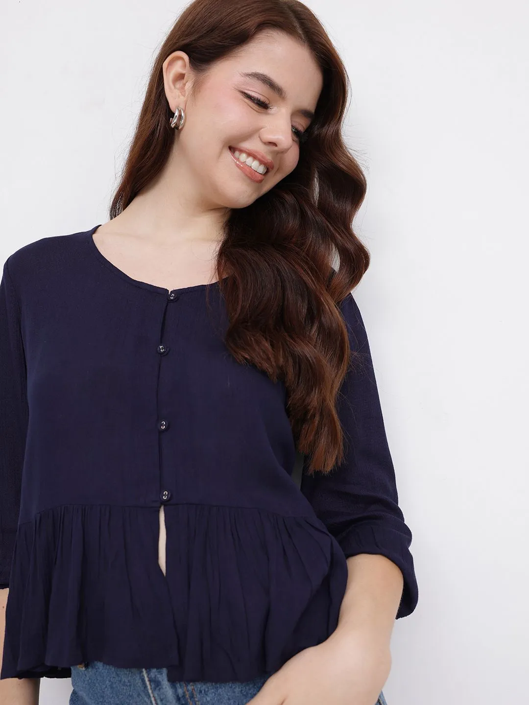 DressBerry Effortless Chic Pleated A-Line Top
