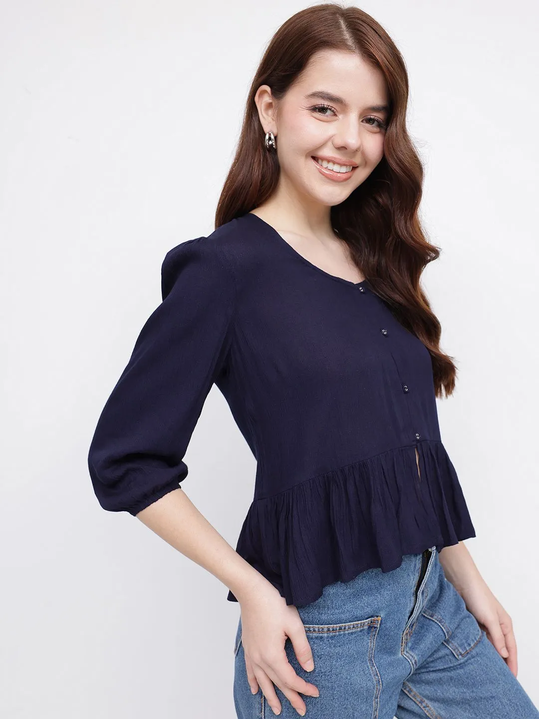 DressBerry Effortless Chic Pleated A-Line Top